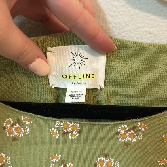 Aerie Floral Cropped Sweatshirt - Picture 4 of 5